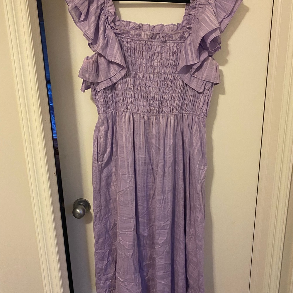 Lavender Ruffled Banana Republic Dress